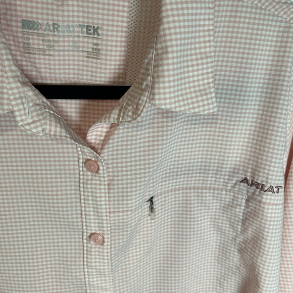 Ariat Light Pink Checkered Shirt - Picture 4 of 5